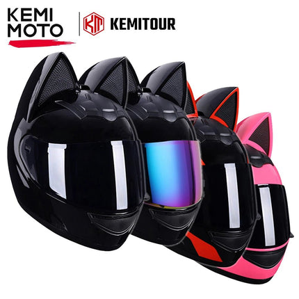 Motorcycle Helmet Cat Ear Full Face Helmet - Motorcycle Helmet - KEMiMOTO - Mad Fly Essentials