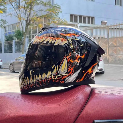 Motorcycle Helmet Double Visor 3D Dragon Helmet - Motorcycle Helmet - LVS - Mad Fly Essentials