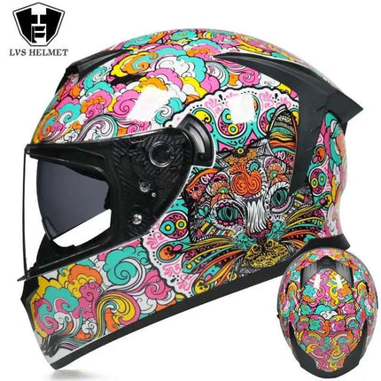 Motorcycle Helmet Double Visor 3D Dragon Helmet - Motorcycle Helmet - LVS - Mad Fly Essentials