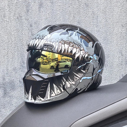 Motorcycle Helmet Double Visor 3D Dragon Helmet - Motorcycle Helmet - LVS - Mad Fly Essentials