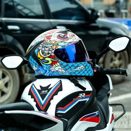 Motorcycle Helmet Double Visor 3D Dragon Helmet - Motorcycle Helmet - LVS - Mad Fly Essentials