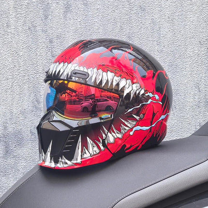 Motorcycle Helmet Double Visor 3D Dragon Helmet - Motorcycle Helmet - LVS - Mad Fly Essentials
