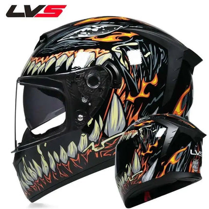 Motorcycle Helmet Double Visor 3D Dragon Helmet - Motorcycle Helmet - LVS - Mad Fly Essentials
