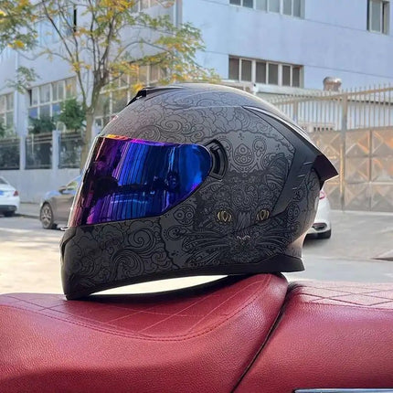 Motorcycle Helmet Double Visor 3D Dragon Helmet - Motorcycle Helmet - LVS - Mad Fly Essentials