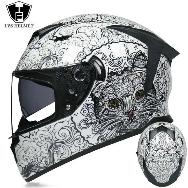 Motorcycle Helmet Double Visor 3D Dragon Helmet - Motorcycle Helmet - LVS - Mad Fly Essentials