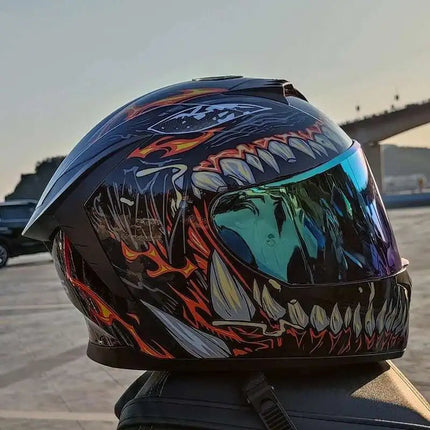 Motorcycle Helmet Double Visor 3D Dragon Helmet - Motorcycle Helmet - LVS - Mad Fly Essentials
