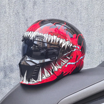 Motorcycle Helmet Double Visor 3D Dragon Helmet - Motorcycle Helmet - LVS - Mad Fly Essentials