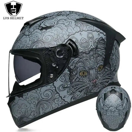 Motorcycle Helmet Double Visor 3D Dragon Helmet - Motorcycle Helmet - LVS - Mad Fly Essentials