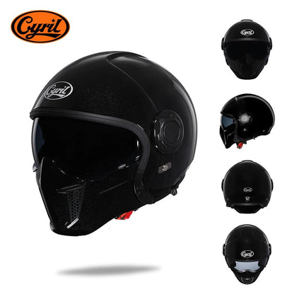 Motorcycle Helmet Double Visor Teeth Retro Helmet - Motorcycle Helmet - Cyril - Mad Fly Essentials