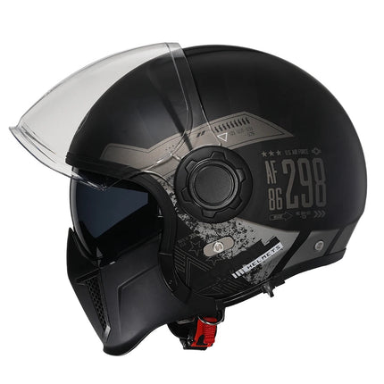 Motorcycle Helmet Double Visor Teeth Retro Helmet - Motorcycle Helmet - Cyril - Mad Fly Essentials