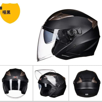 Motorcycle Helmet Half Face Double Lens Helmet - Motorcycle Helmet - Herobiker - Mad Fly Essentials