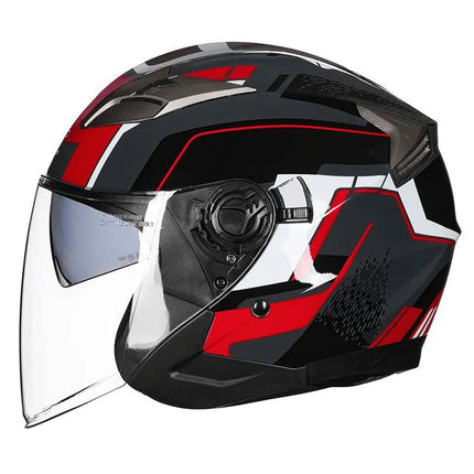 Motorcycle Helmet Half Face Double Lens Helmet - Motorcycle Helmet - Herobiker - Mad Fly Essentials