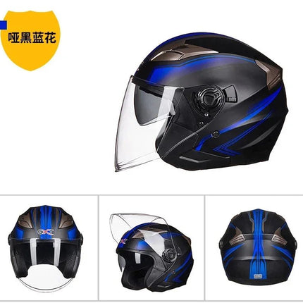 Motorcycle Helmet Half Face Double Lens Helmet - Motorcycle Helmet - Herobiker - Mad Fly Essentials
