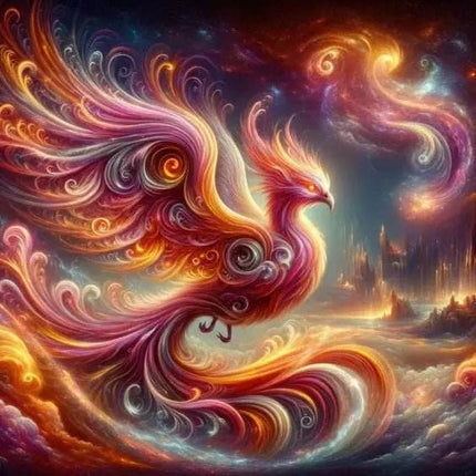 Mythological Fantasy Phoenix Abstract Canvas Print Wall Decor - Wall Decor - hdprints - Mad Fly Essentials