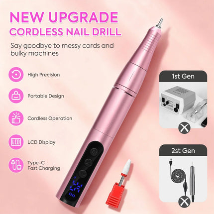 Nail Essentials 35k RPM Rechargeable Portable USB Nail Drill Machine - Nail Essentials - MAANGE - Mad Fly Essentials