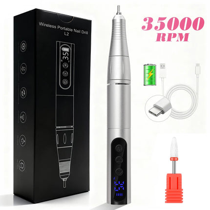 Nail Essentials 35k RPM Rechargeable Portable USB Nail Drill Machine - Nail Essentials - MAANGE - Mad Fly Essentials