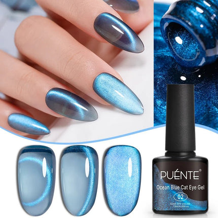 Nail Essentials 7.5ML Ocean Blue Cat Eye Nail Gel Polish - Nail Essentials - Born Pretty - Mad Fly Essentials