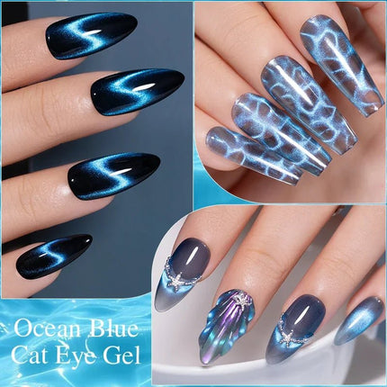 Nail Essentials 7.5ML Ocean Blue Cat Eye Nail Gel Polish - Nail Essentials - Born Pretty - Mad Fly Essentials