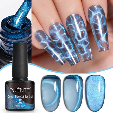 Nail Essentials 7.5ML Ocean Blue Cat Eye Nail Gel Polish - Nail Essentials - Born Pretty - Mad Fly Essentials