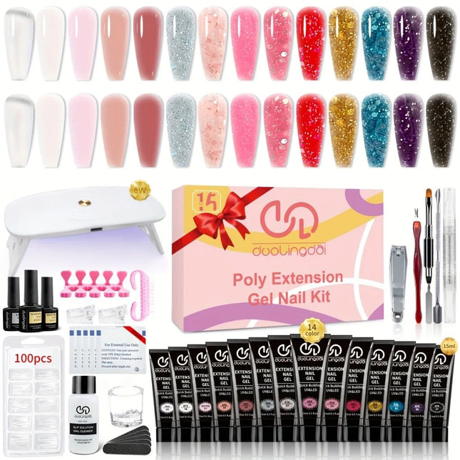 Nail Essentials Poly Nail Gel Kit - 14 Colors Starter Kit - Nail Essentials - Timistory - Mad Fly Essentials