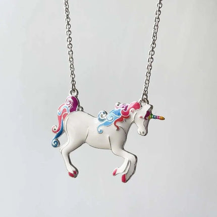Necklace Girls Cartoon Resin Unicorn Pendant - Necklace - Afairytale - Mad Fly Essentials