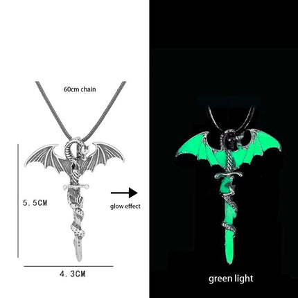 Necklace Luminous Kids Gothic Dragon Neck Cord Party Pendant Boy New - Necklace - Losstower - Mad Fly Essentials