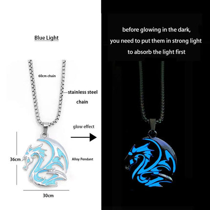 Necklace Luminous Kids Gothic Dragon Neck Cord Party Pendant Boy New - Necklace - Losstower - Mad Fly Essentials