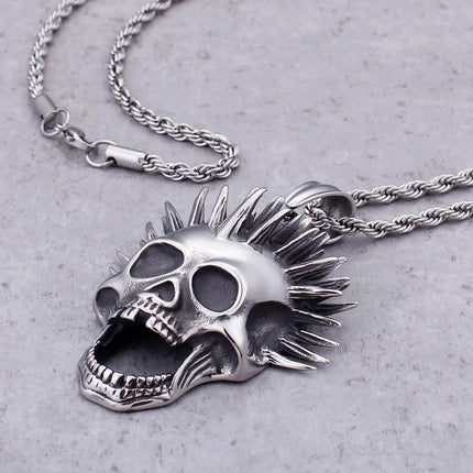 Necklace Men 316L Stainless Steel Punk Rocker Gothic Skull Pendant - Necklace - NABO - Mad Fly Essentials