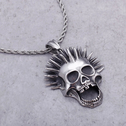 Necklace Men 316L Stainless Steel Punk Rocker Gothic Skull Pendant - Necklace - NABO - Mad Fly Essentials