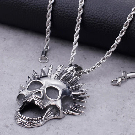Necklace Men 316L Stainless Steel Punk Rocker Gothic Skull Pendant - Necklace - NABO - Mad Fly Essentials