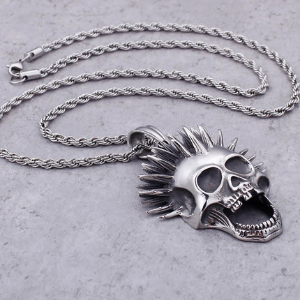 Necklace Men 316L Stainless Steel Punk Rocker Gothic Skull Pendant - Necklace - NABO - Mad Fly Essentials