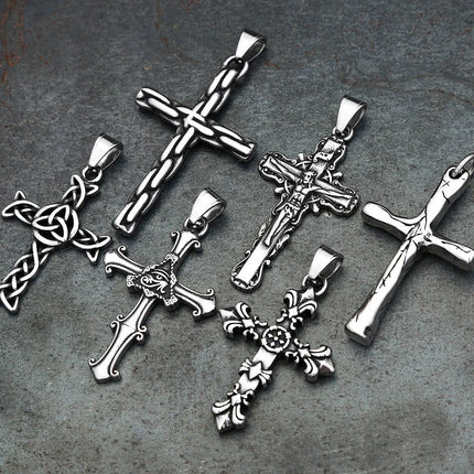 Necklace Men Stainless Cross Chain Pendant - Necklace - MeMolissa - Mad Fly Essentials