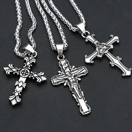 Necklace Men Stainless Cross Chain Pendant - Necklace - MeMolissa - Mad Fly Essentials