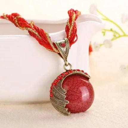 Necklace Women Bohemian Fashion Stone Peacock Necklace - Necklace - Boho Girl - Mad Fly Essentials