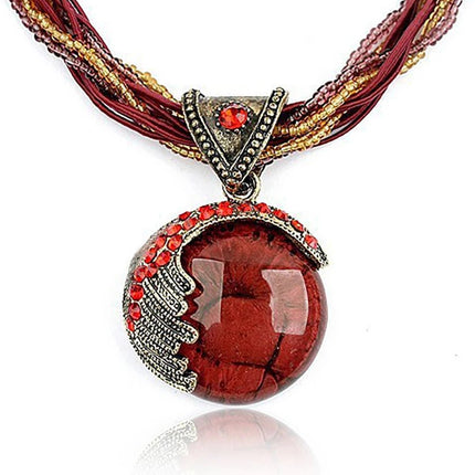 Necklace Women Bohemian Fashion Stone Peacock Necklace - Necklace - Boho Girl - Mad Fly Essentials