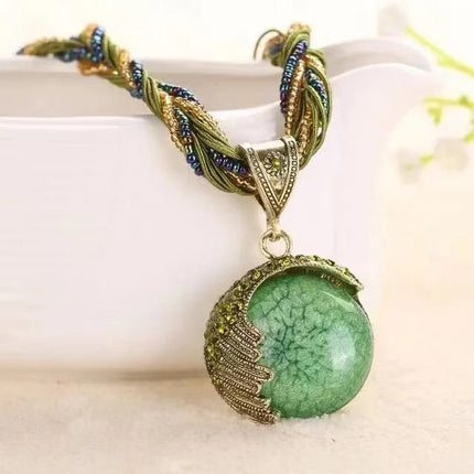 Necklace Women Bohemian Fashion Stone Peacock Necklace - Necklace - Boho Girl - Mad Fly Essentials