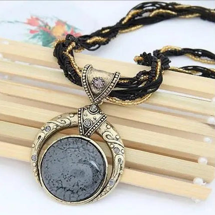 Necklace Women Bohemian Fashion Stone Peacock Necklace - Necklace - Boho Girl - Mad Fly Essentials