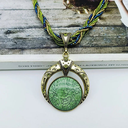 Necklace Women Bohemian Fashion Stone Peacock Necklace - Necklace - Boho Girl - Mad Fly Essentials