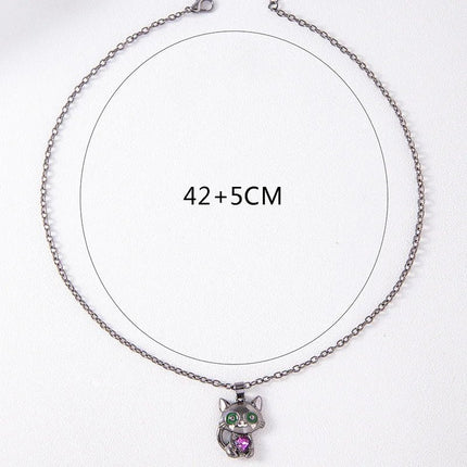 Necklace Women Love Crystal Cat Pendant Girl Gift - Necklace - LoveUFashion - Mad Fly Essentials
