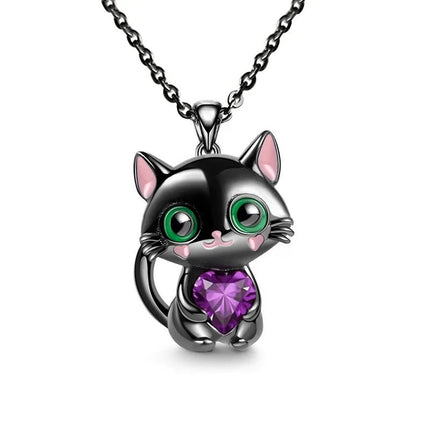 Necklace Women Love Crystal Cat Pendant Girl Gift - Necklace - LoveUFashion - Mad Fly Essentials