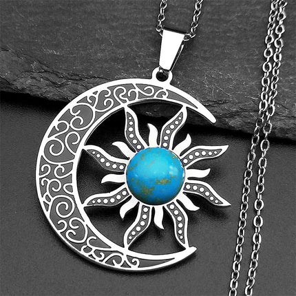 Necklace Women Trendy Vintage Moon Sun Pendant Jewelry - Necklace - LoveUFashion - Mad Fly Essentials