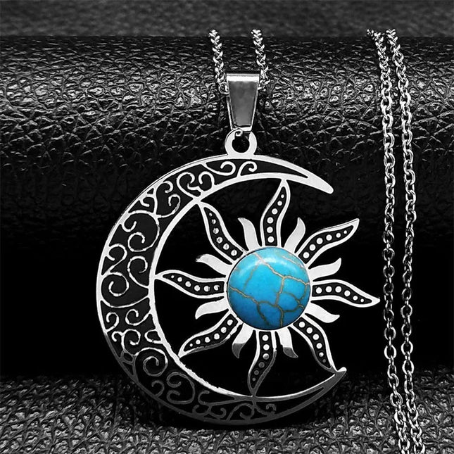 Necklace Women Trendy Vintage Moon Sun Pendant Jewelry - Necklace - LoveUFashion - Mad Fly Essentials