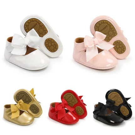 Newborn Baby Girl Bowknot First Walker Shoes - Mad Fly Essentials