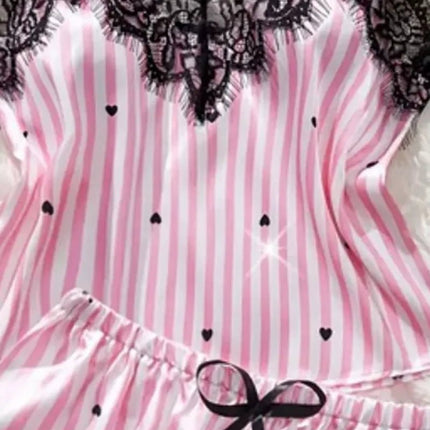 Nightgown Women Heart 2pc Pajama Set - Nightgown - FairyShely - Mad Fly Essentials