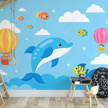 Nordic 3D Sea Animal Cartoon Mural Wallpaper - Mad Fly Essentials