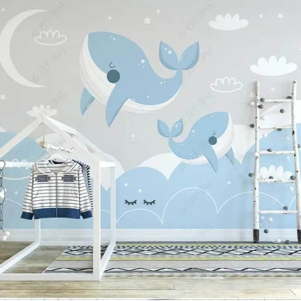 Nordic 3D Sea Animal Cartoon Mural Wallpaper - Wallpaper - Beibehang - Mad Fly Essentials