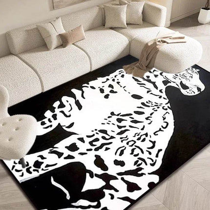 Nordic Leopard Cat Animal Living Area Rug - Area Rug - Facaishu - Mad Fly Essentials
