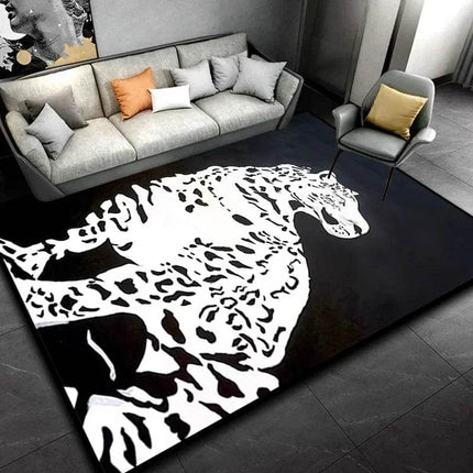 Nordic Leopard Cat Animal Living Area Rug - Area Rug - Facaishu - Mad Fly Essentials