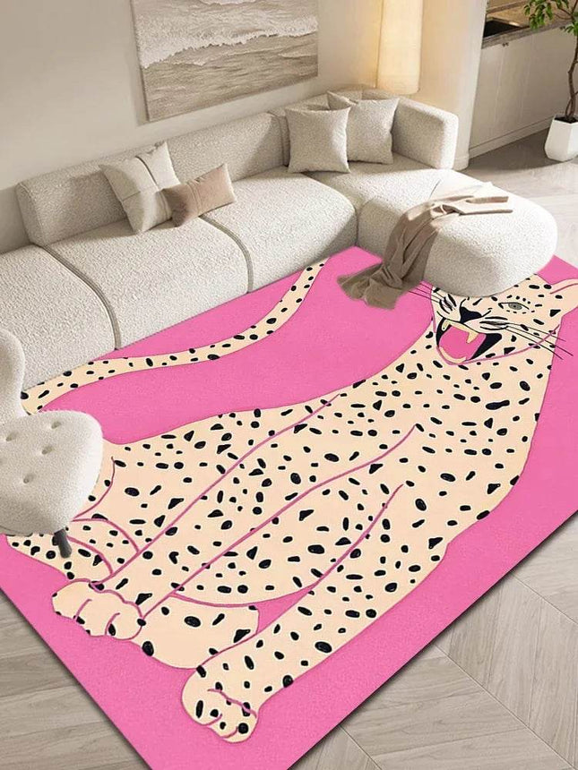Nordic Leopard Cat Animal Living Area Rug - Area Rug - Facaishu - Mad Fly Essentials