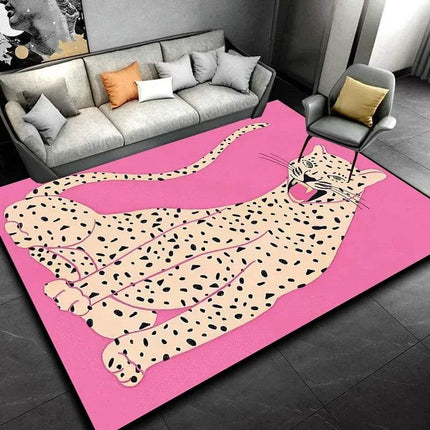 Nordic Leopard Cat Animal Living Area Rug - Mad Fly Essentials